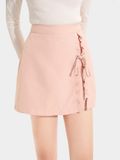  Váy skort xẻ trước phối bèo thắt nơ 