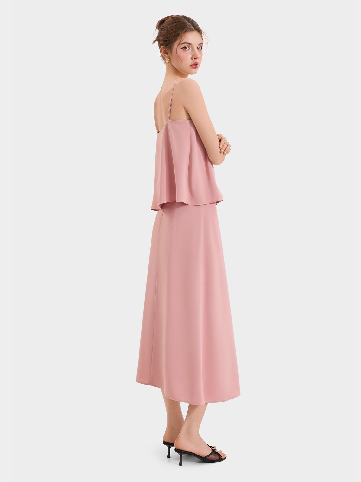  Váy midi trơn form A 