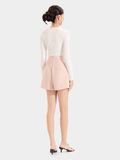  Váy skort xẻ trước phối bèo thắt nơ 