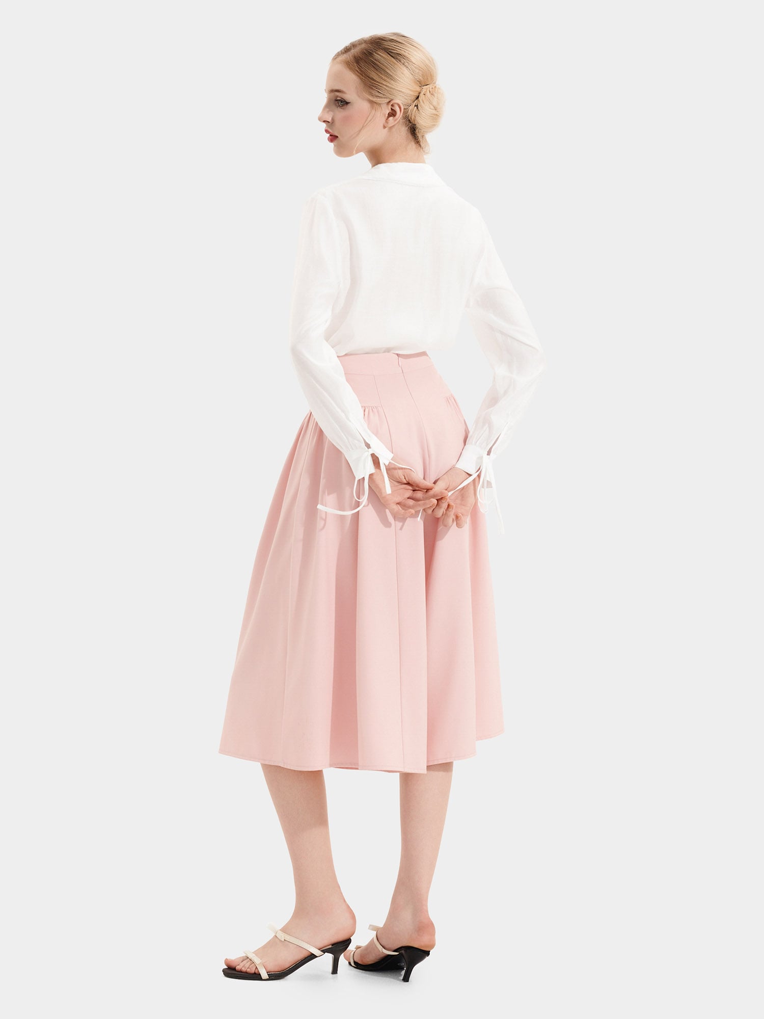 Quần culotte xếp li hông