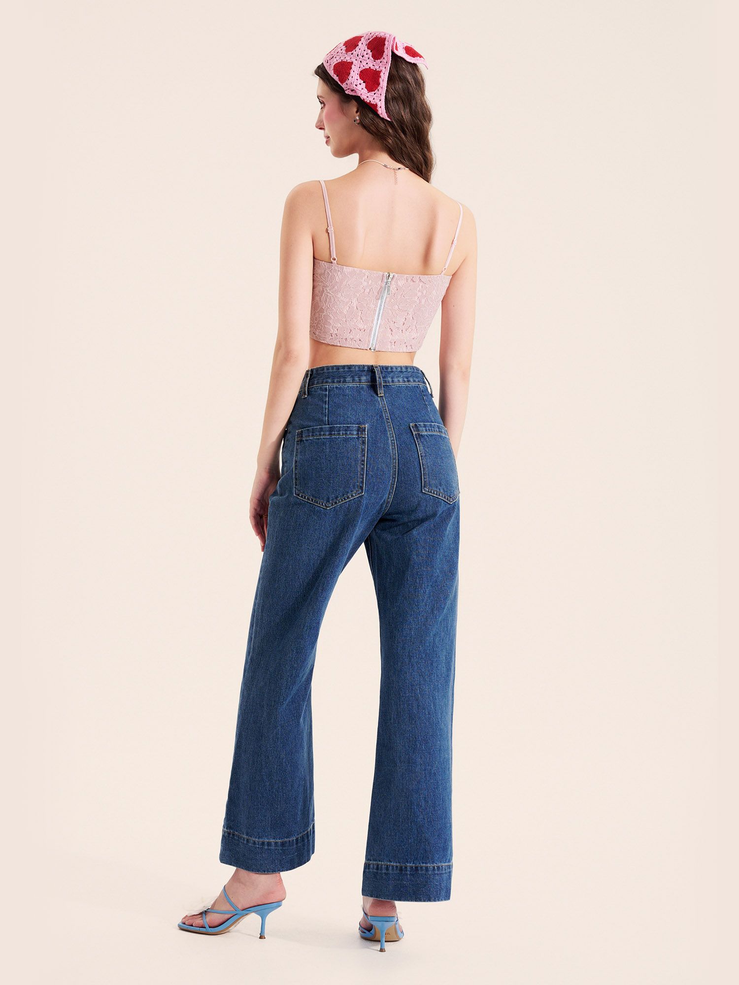  Áo ren 2 dây croptop dây kéo sau 