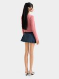 Áo cardigan phối ren thắt nơ 