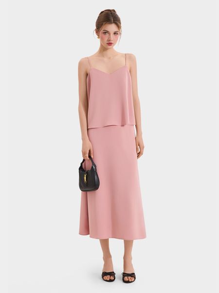  Áo 2 dây cổ tim form rộng cơ bản 