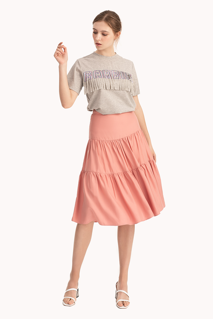 Váy midi nhúng 2 tầng