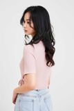  Áo thun crop wrap cột dây nơ 