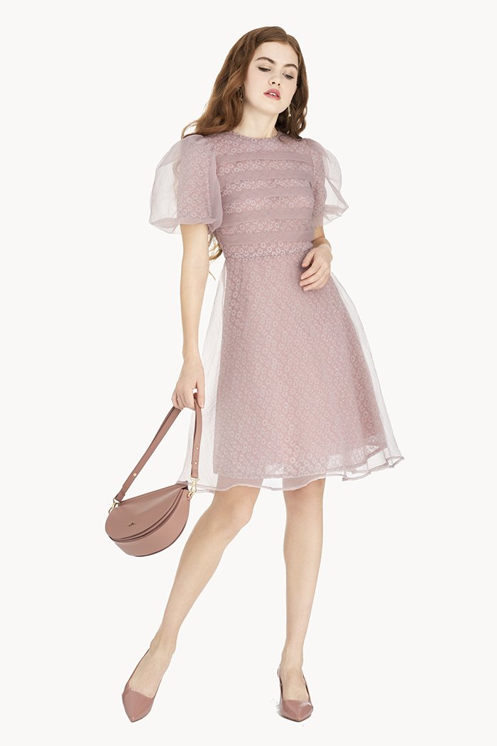 Đầm sheer phối ren 3D 3 lớp