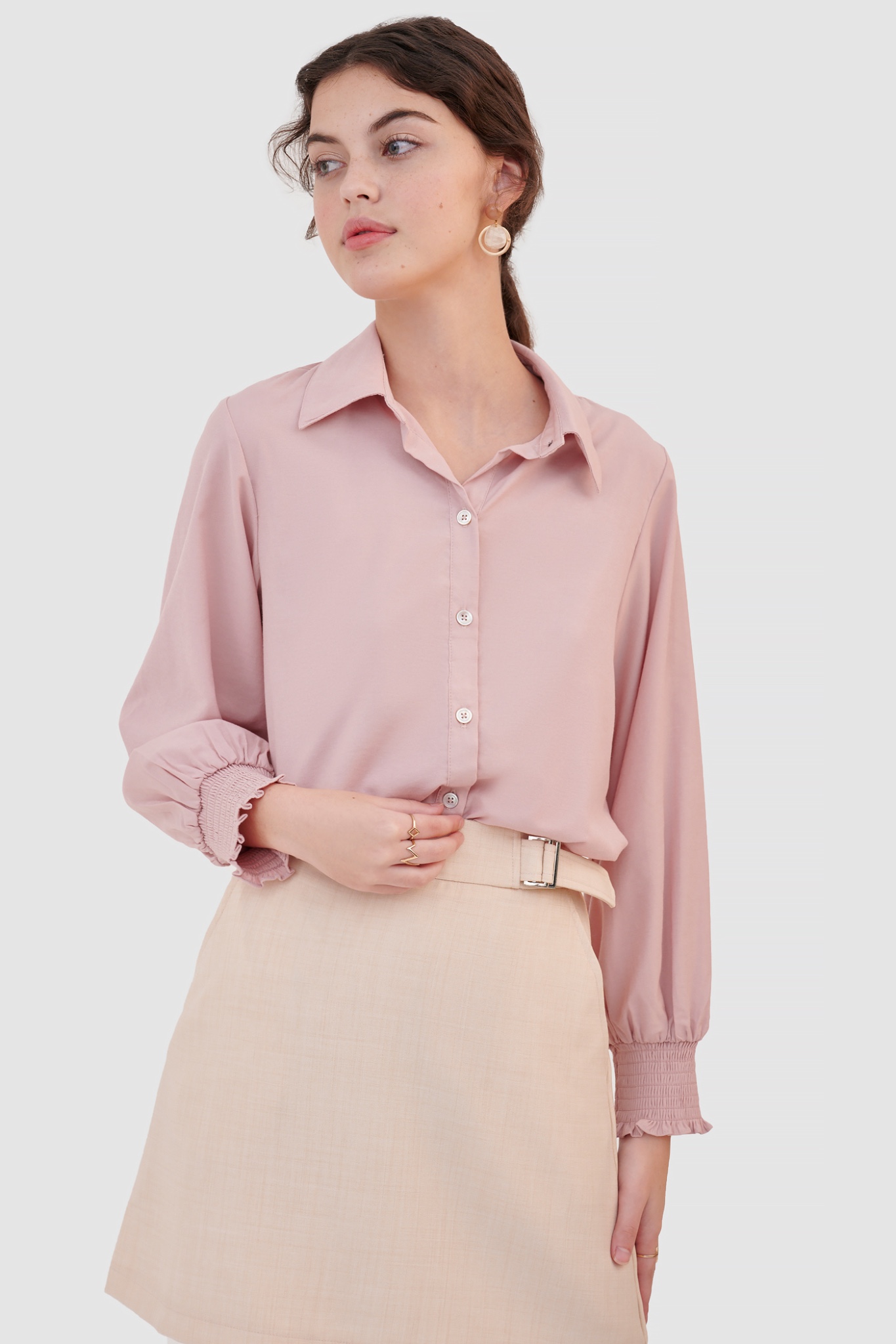 Áo sơ mi smocking cổ tay