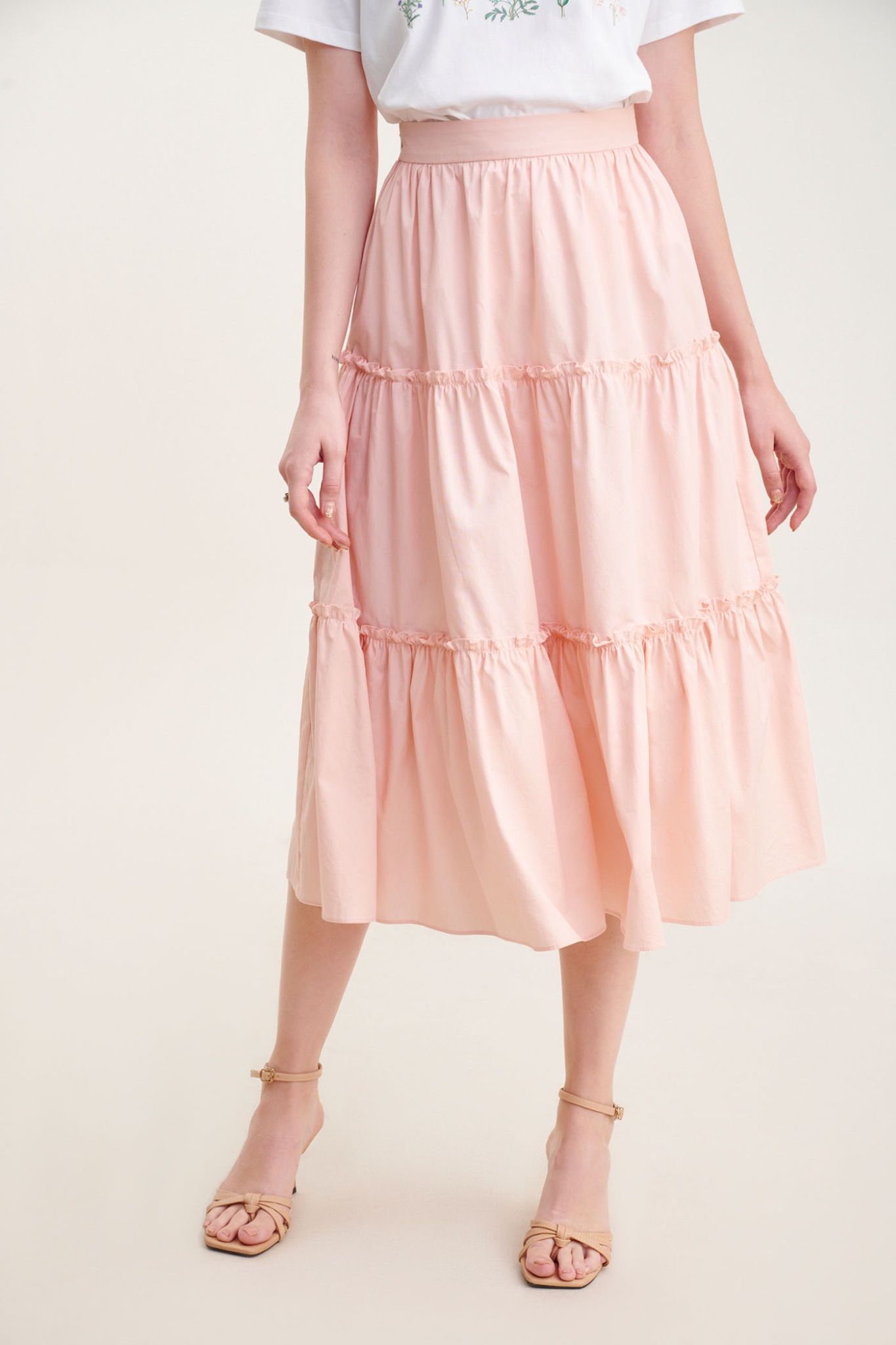  Váy midi cotton 3 tầng 