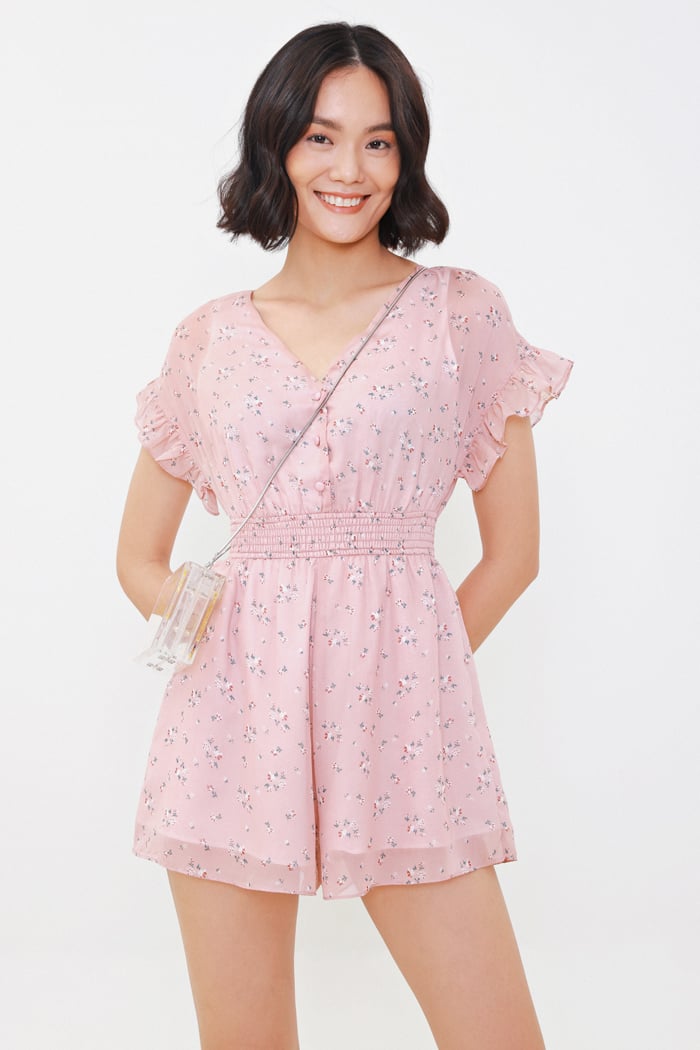 Jumpsuit bèo lưng thun