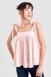  Áo kiểu 2 dây nơ form babydoll sheer hoa 