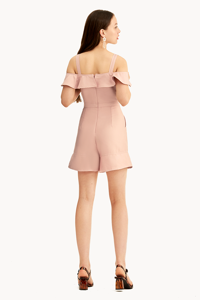 Jumpsuit bèo nút bọc