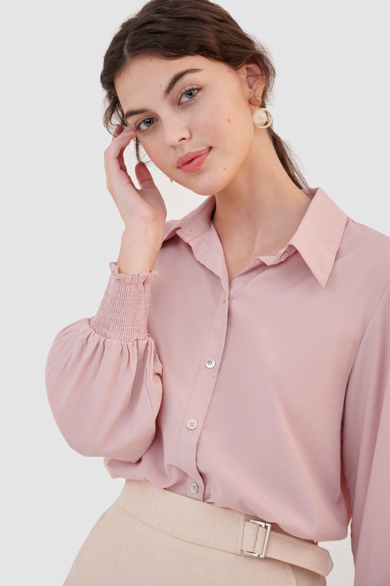 Áo sơ mi smocking cổ tay