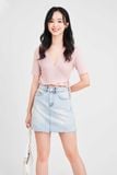  Áo thun crop wrap cột dây nơ 