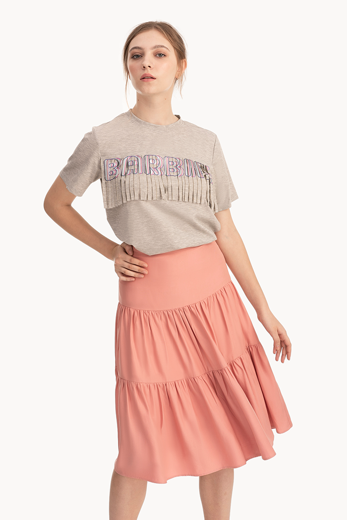 Váy midi nhúng 2 tầng