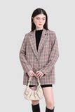  Áo khoác blazer oversized họa tiết ca rô 