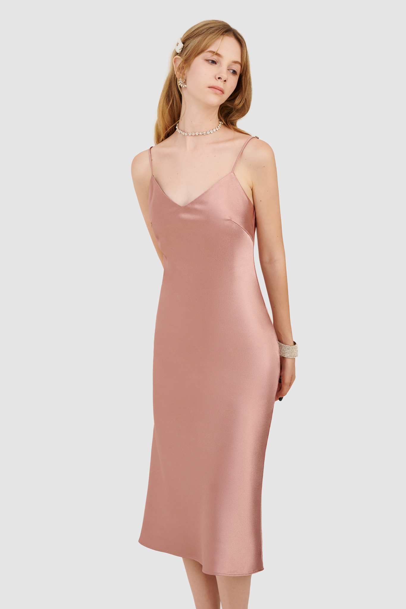 Đầm 2 dây slip dress satin