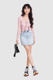  Áo cardigan thun thắt nơ 
