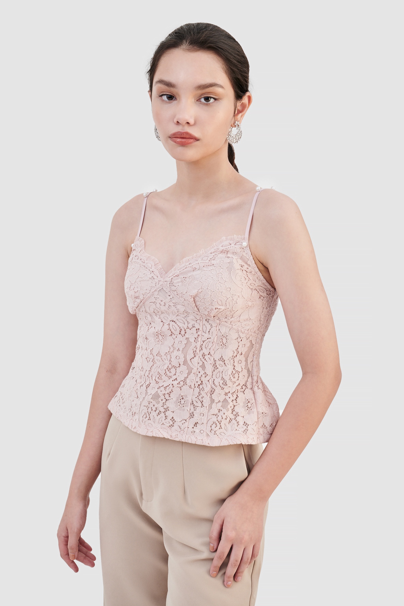 Áo kiểu 2 dây ren smocking lưng