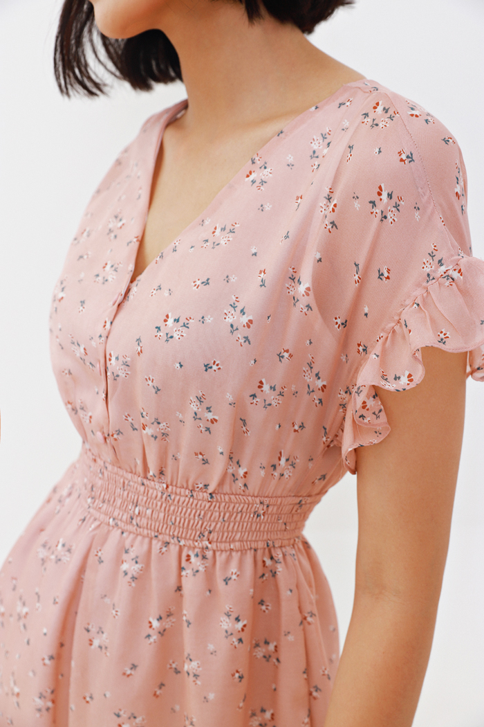 Jumpsuit bèo lưng thun