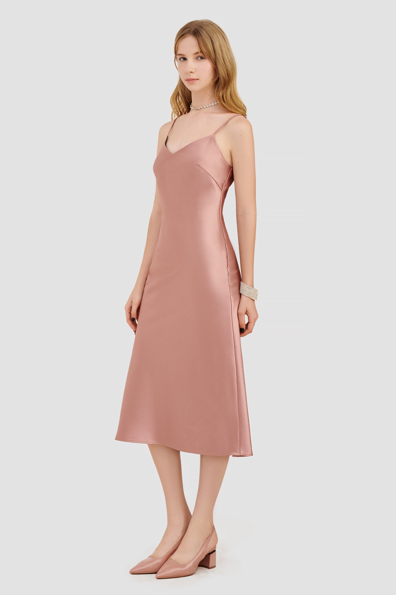 Đầm 2 dây slip dress satin