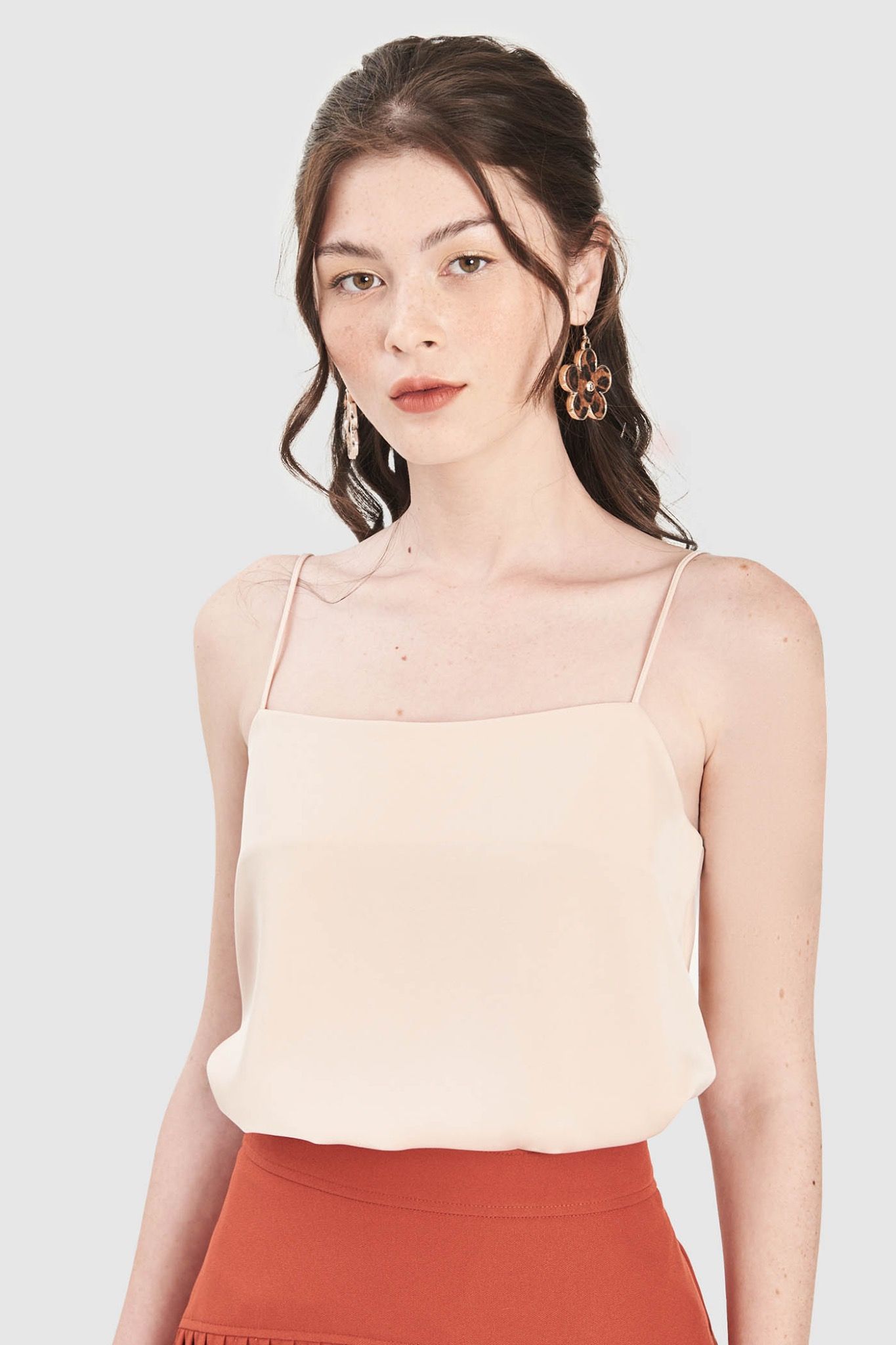  Áo cami 2 dây satin basic 