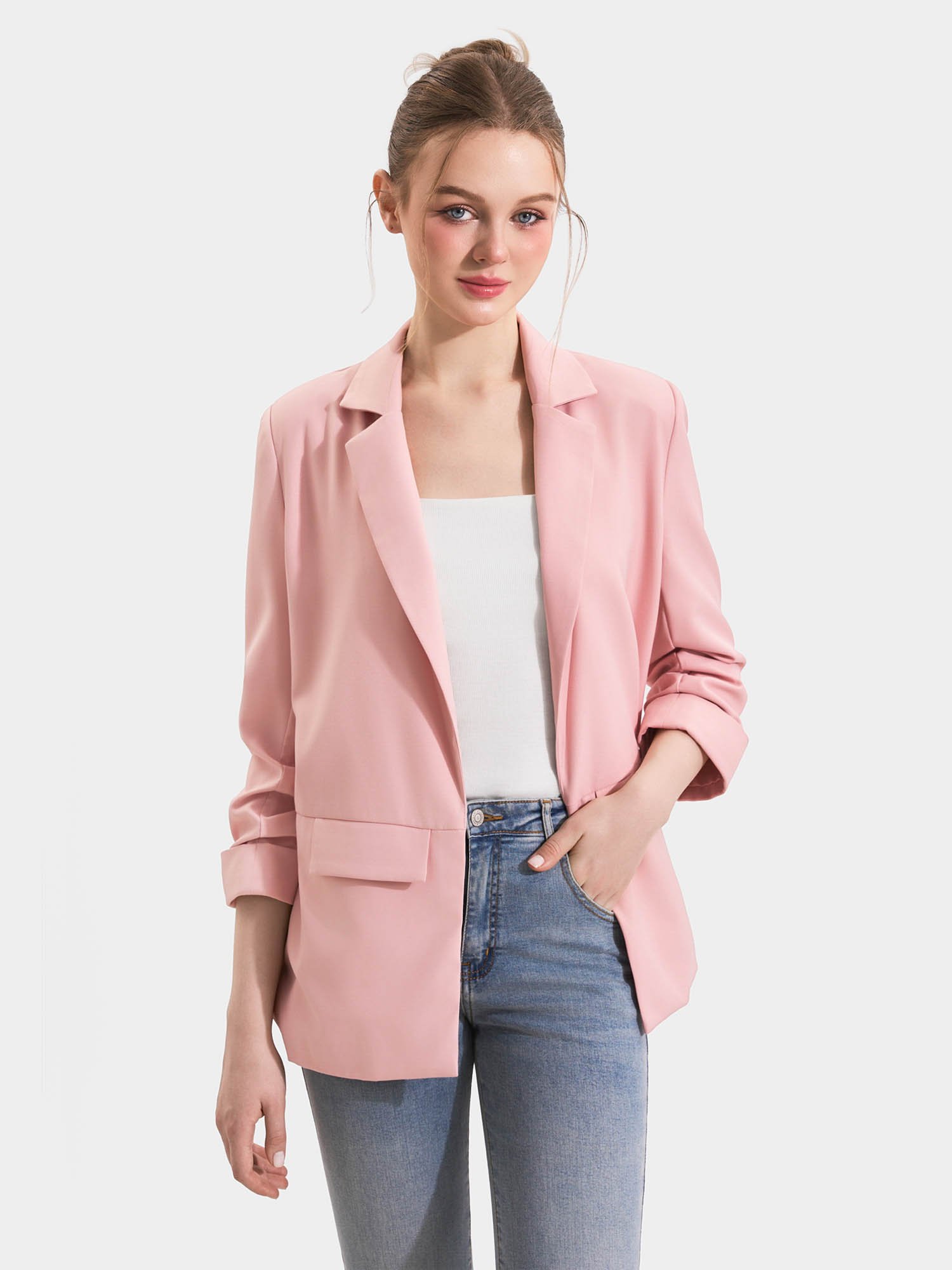Áo blazer nhún xắn tay cách điệu