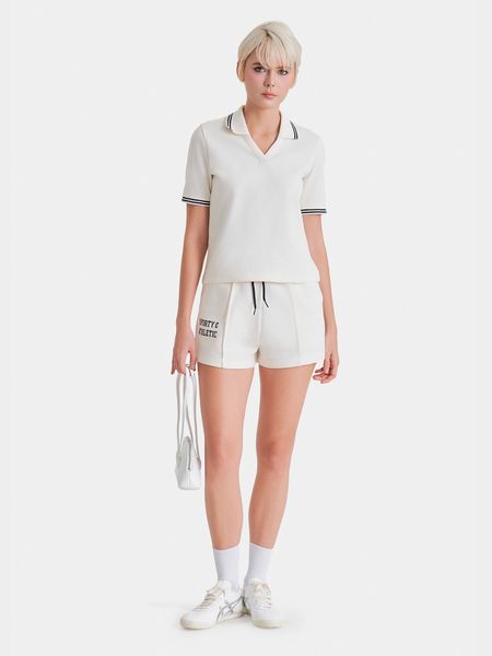  Áo thun cổ polo phối viền 