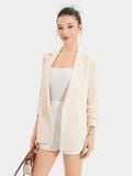  Áo blazer nhún xắn tay cách điệu 