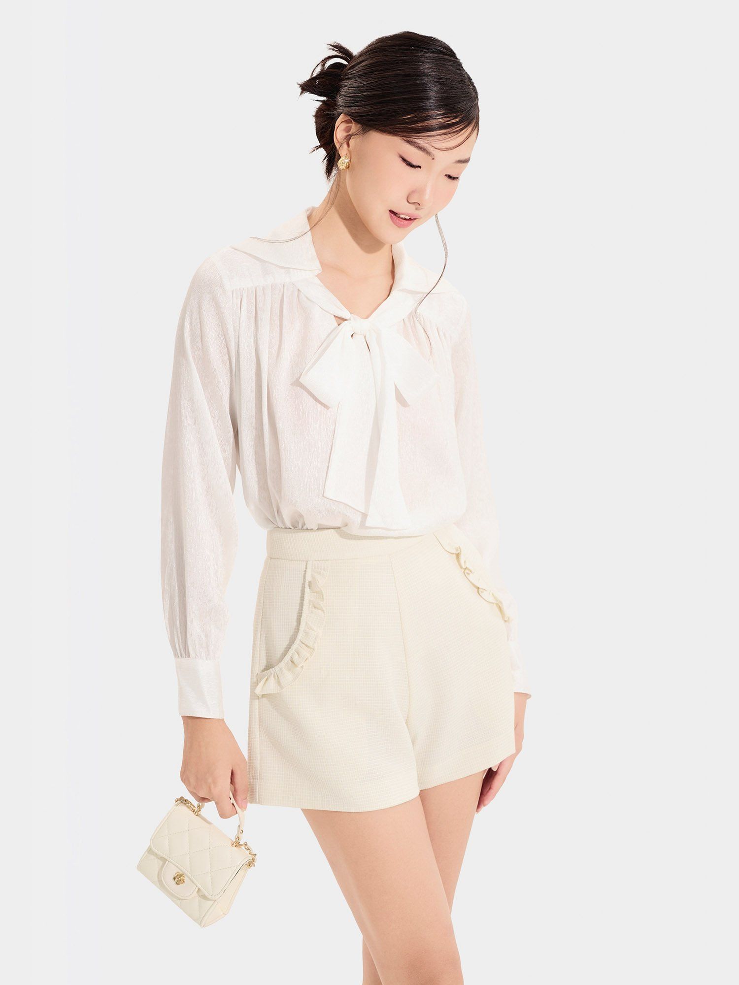  Quần short vải bố 2 túi phối viền bèo 