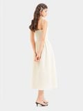  Đầm midi 2 dây smocking lưng 