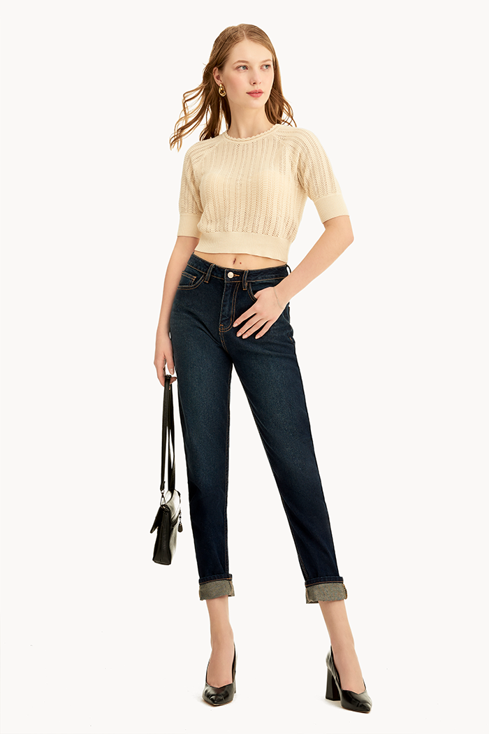Áo croptop dệt kim w19