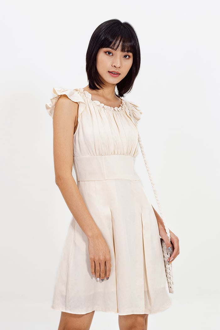 Đầm nhún ngực bèo tay