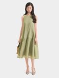  Đầm midi form suông sát nách thắt nơ lưng 