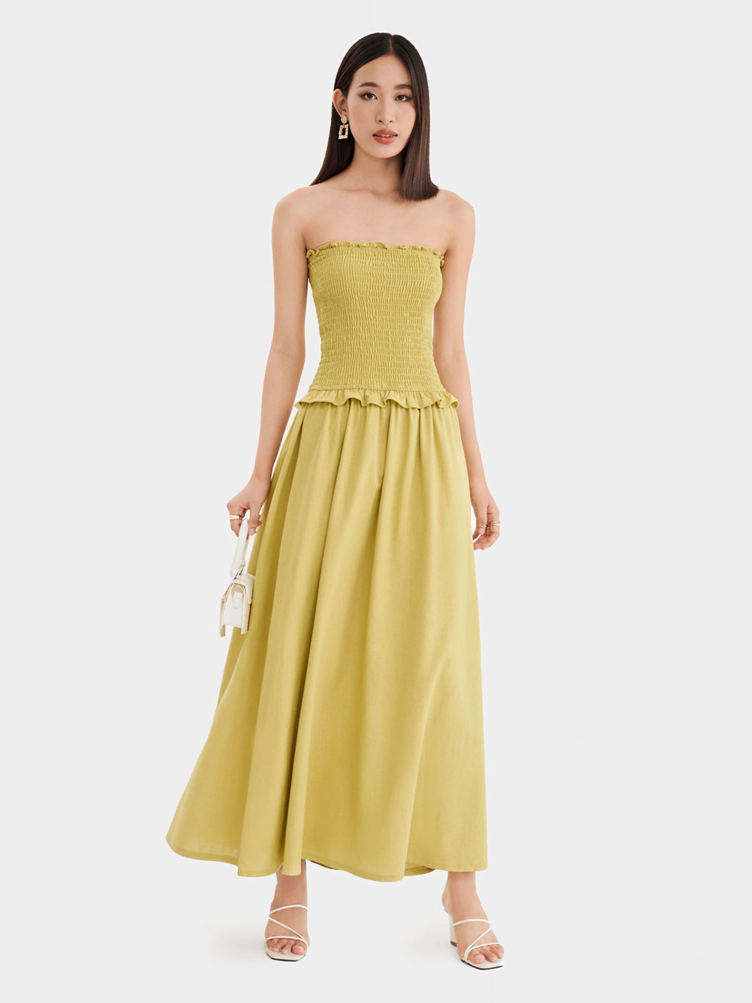  Đầm quây maxi smocking 