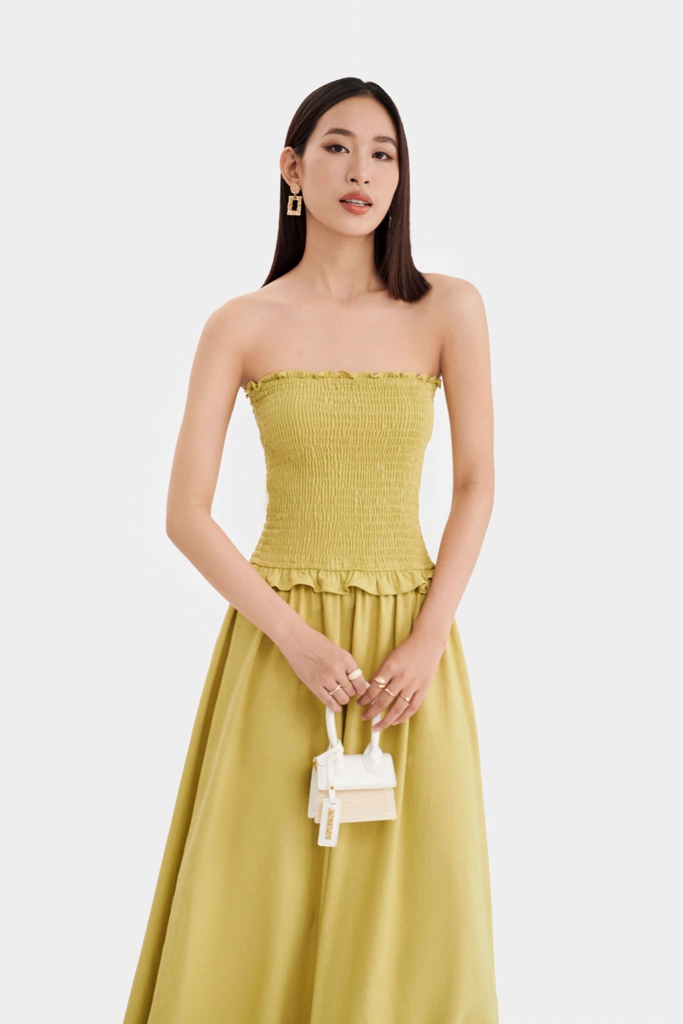  Đầm quây maxi smocking 