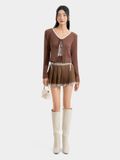 Áo cardigan phối ren thắt nơ 