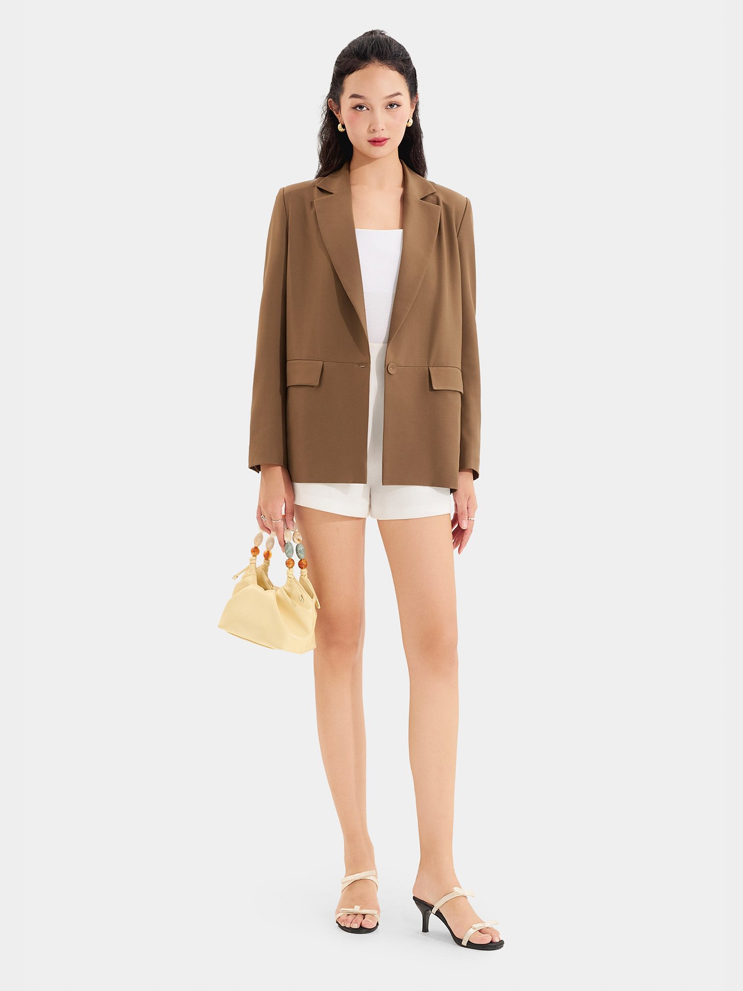 Áo blazer form cơ bản tay dài 2 túi