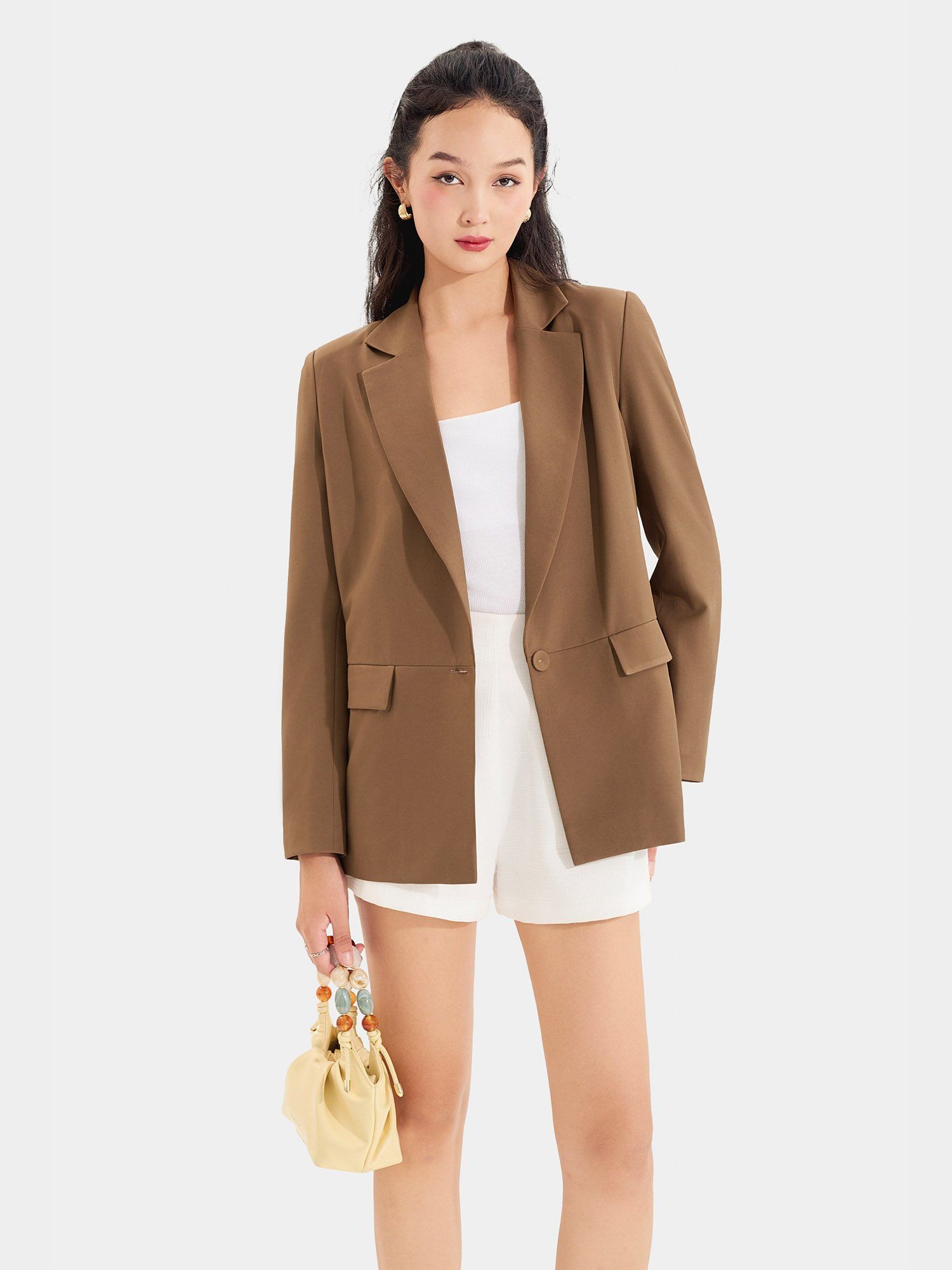  Áo blazer form cơ bản tay dài 2 túi 