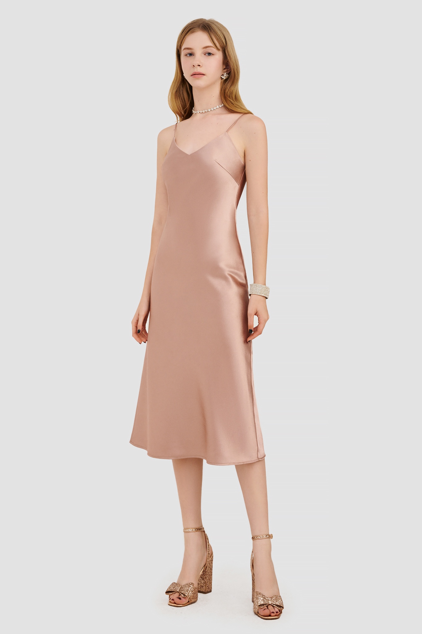 Đầm 2 dây slip dress satin