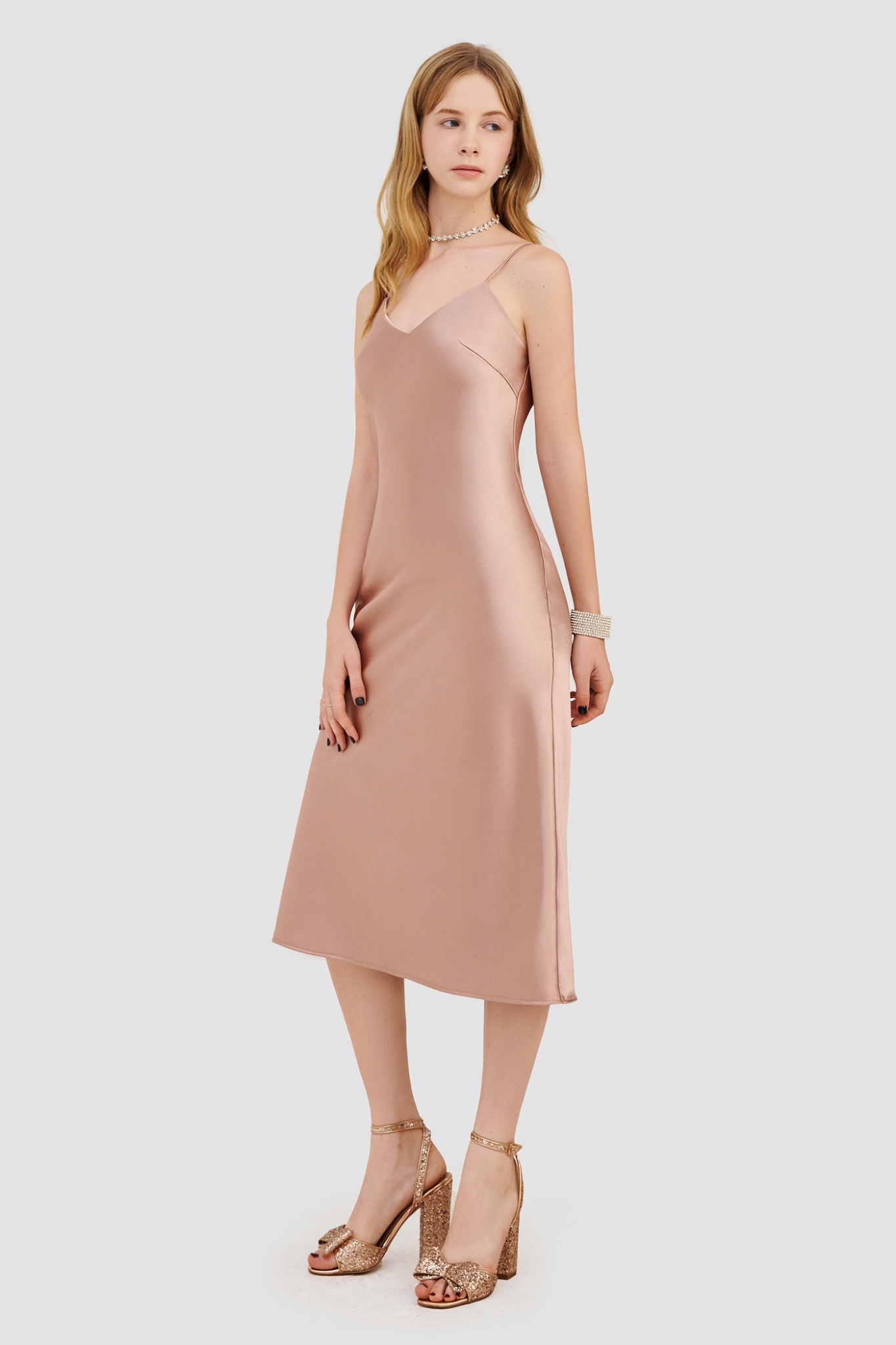 Đầm 2 dây slip dress satin