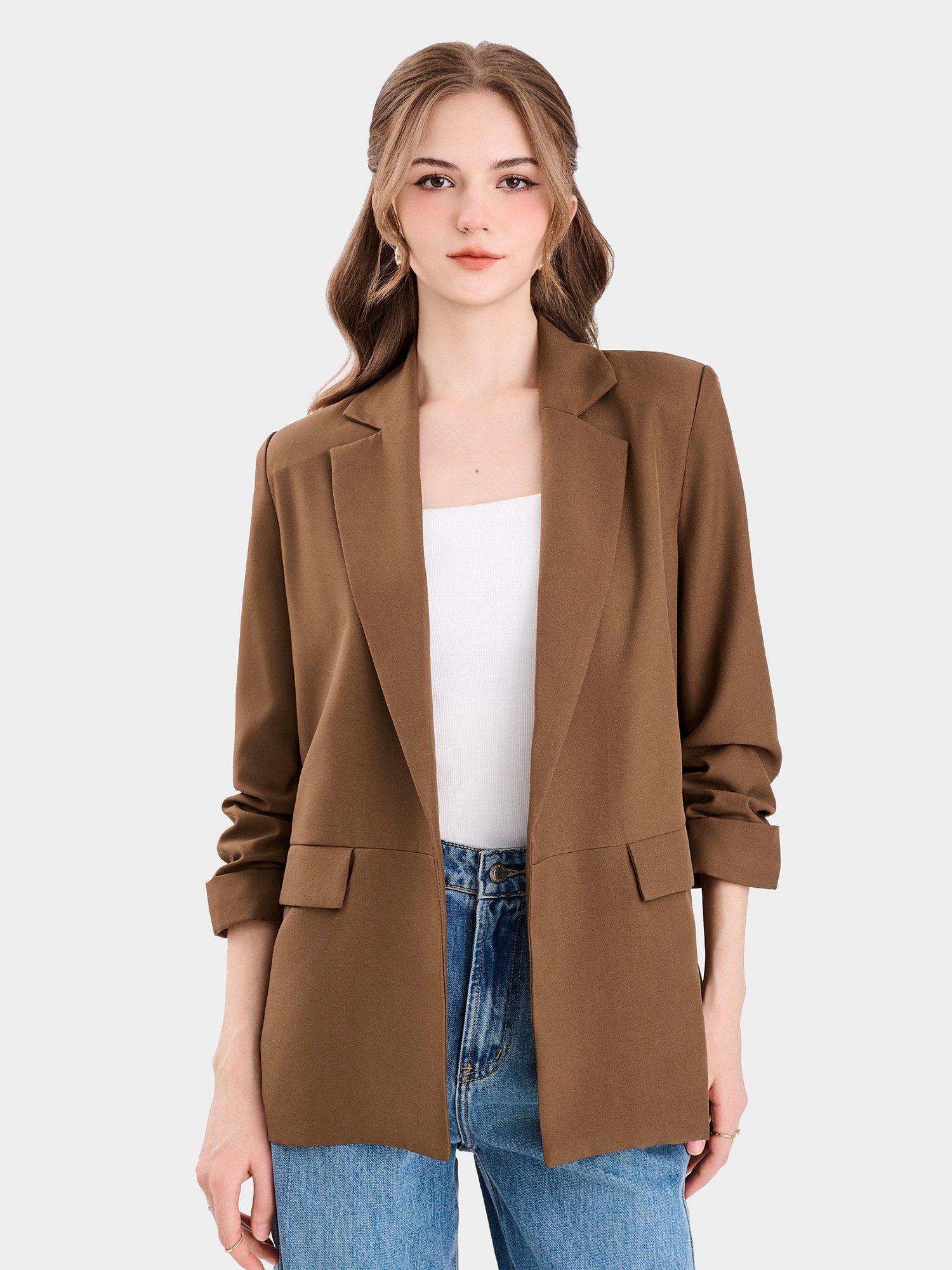 Áo blazer nhún xắn tay cách điệu