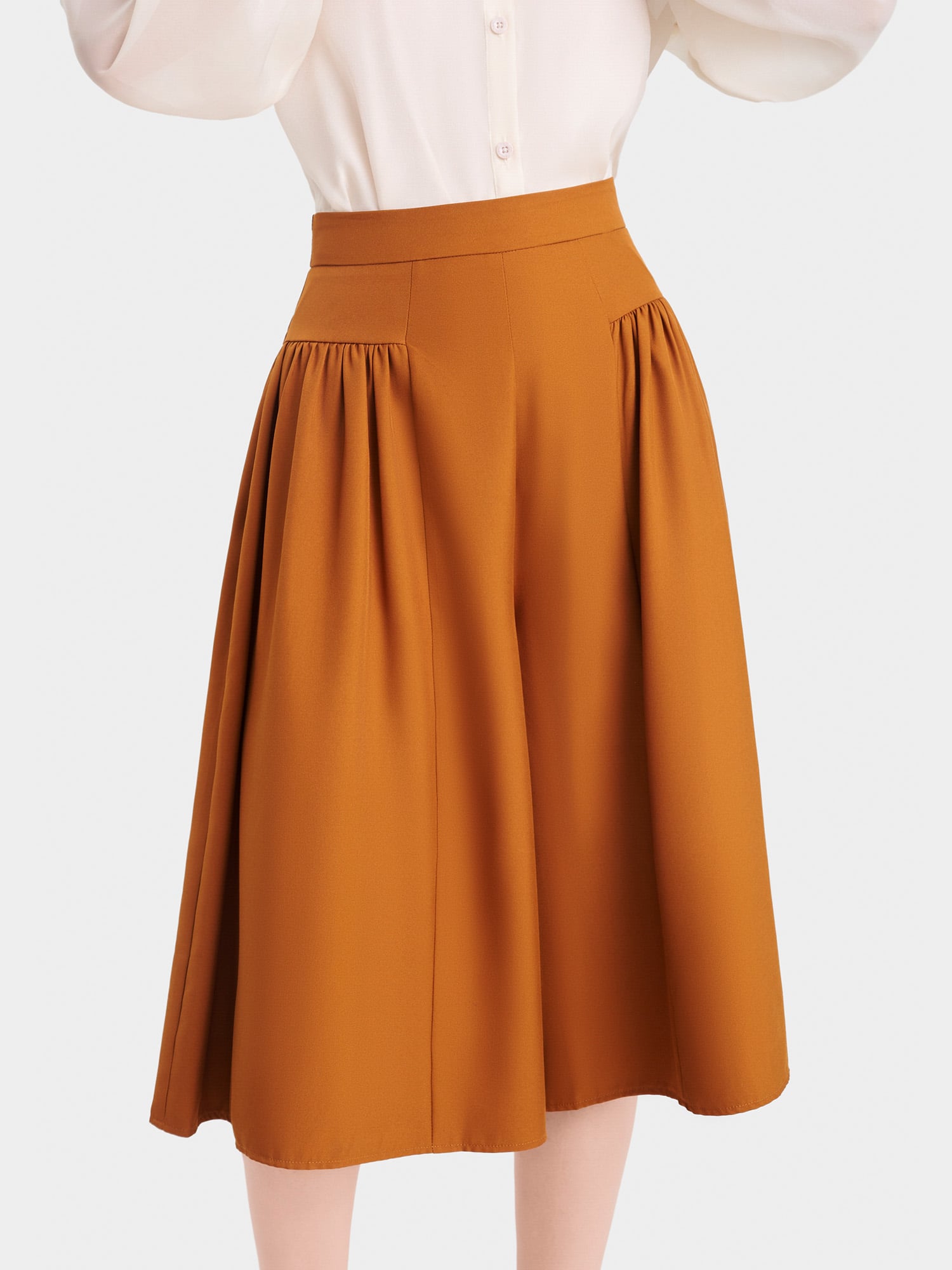 Quần culotte xếp li hông