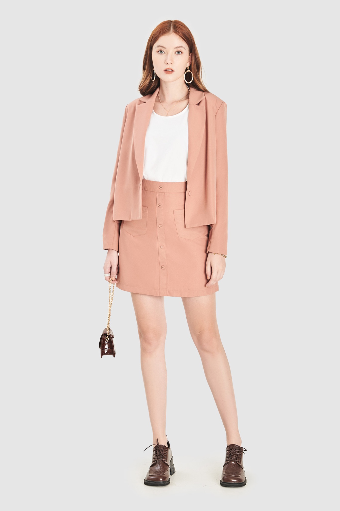 Áo blazer crop cài 1 nút