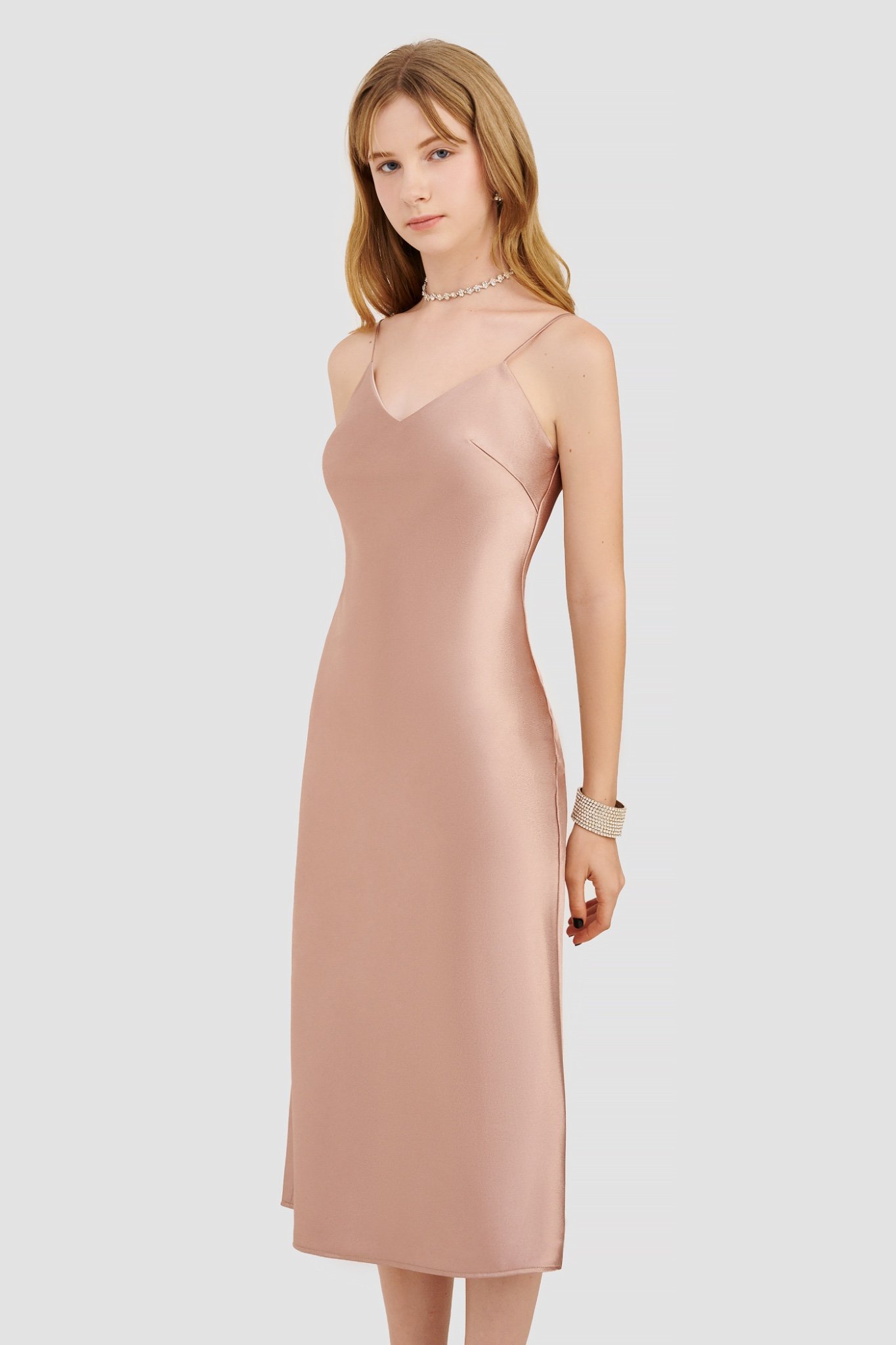 Đầm 2 dây slip dress satin