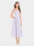  Đầm midi 2 dây smocking lưng 