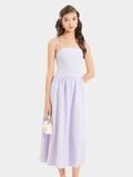  Đầm midi 2 dây smocking lưng 