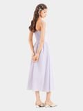  Đầm midi 2 dây smocking lưng 