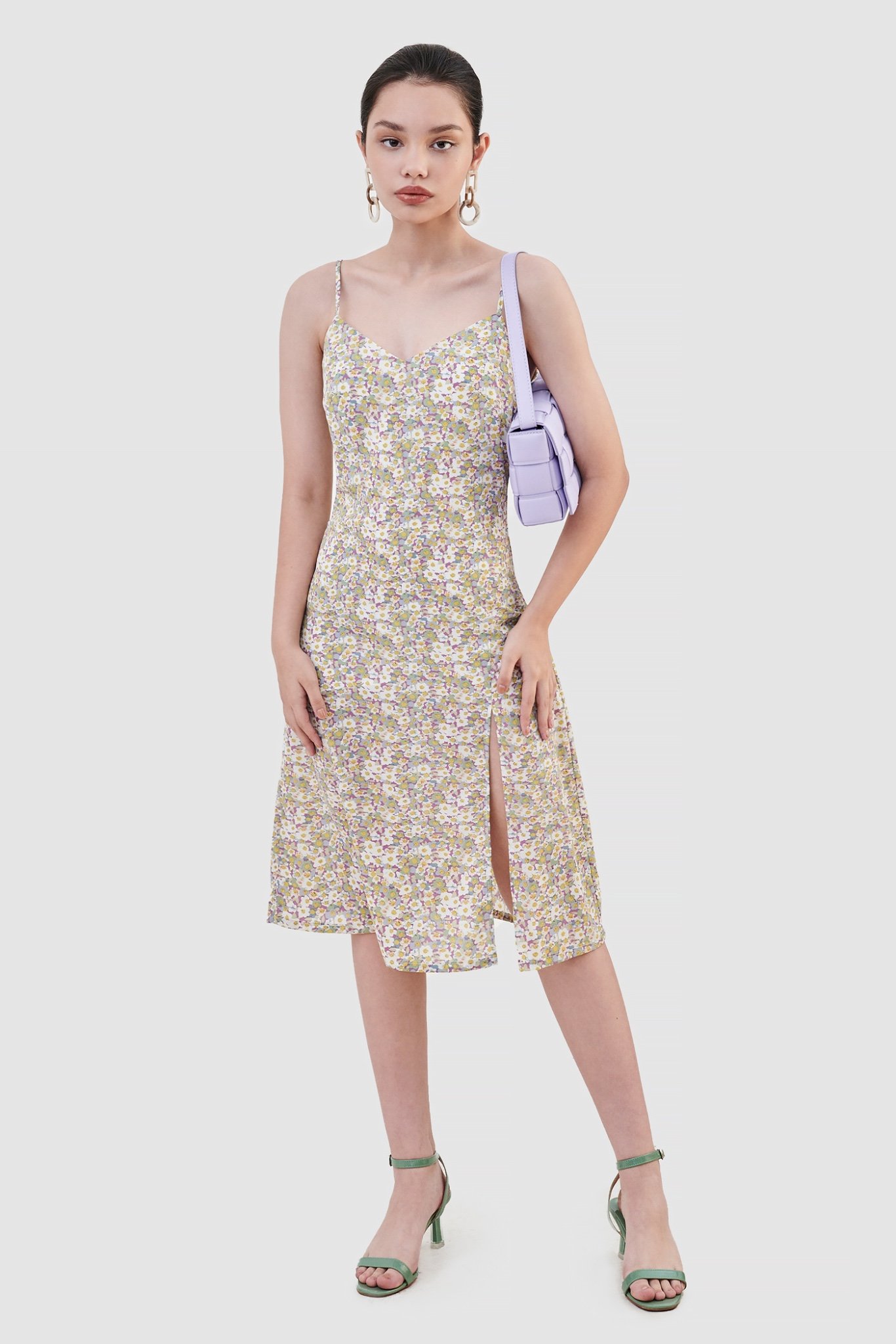 Đầm 2 dây slip dress xẻ tà