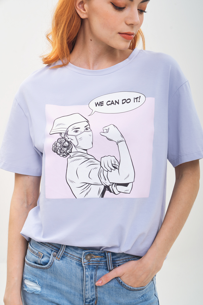 Áo thun relax graphic we can do it