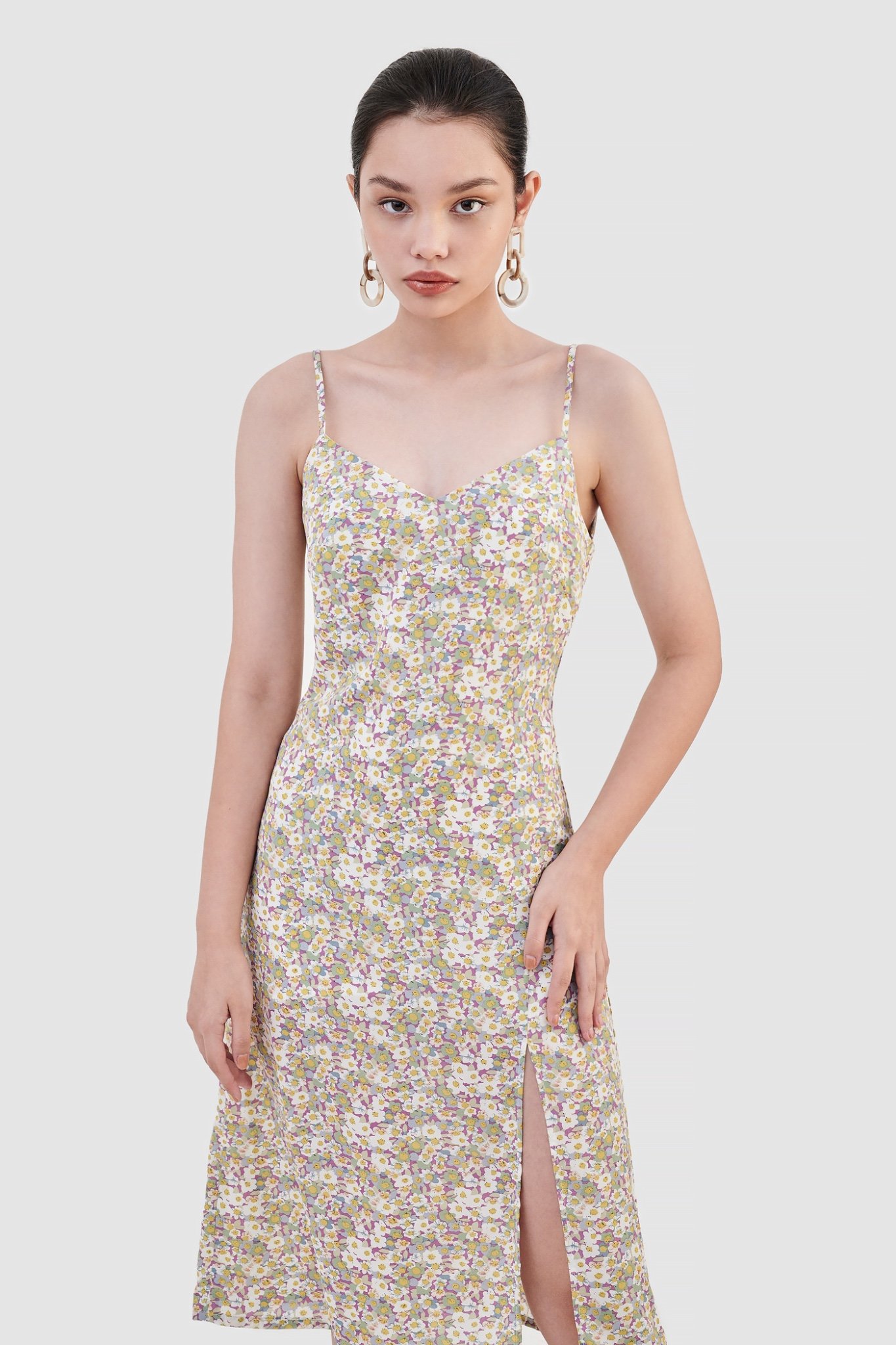 Đầm 2 dây slip dress xẻ tà